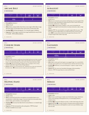 First page of Spell Cards
